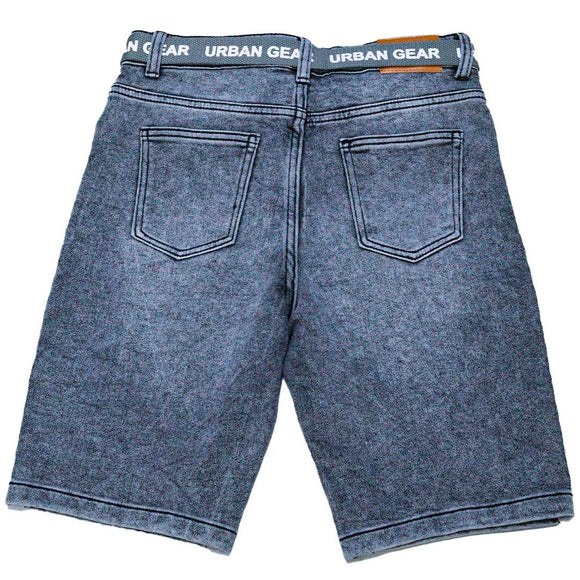 Grey 5 Pocket Belted Denim Shorts Mid Grey 15 16 Years Nawao.com