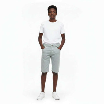 Grey 5 Pocket Denim Shorts Mid Grey Nawao.com