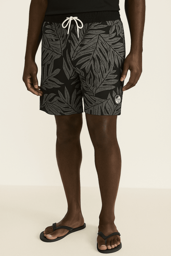 Grey Aop Printed Shorts Mid Nawao.com