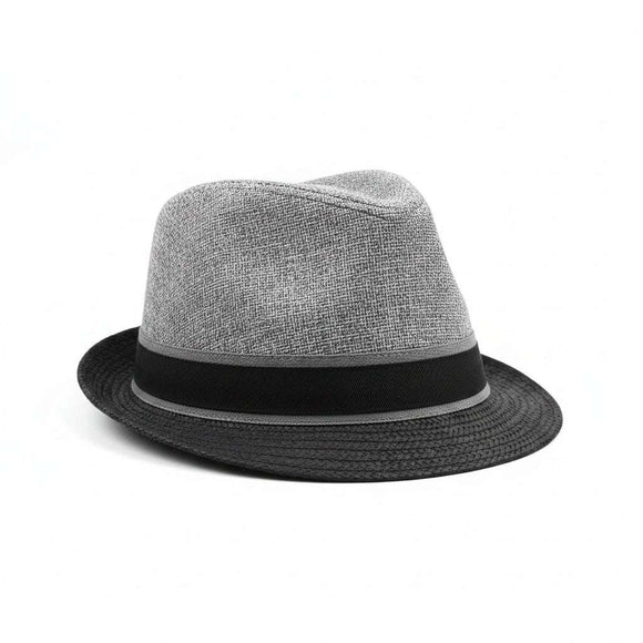 Grey Black Fedora Hats With Band Nawao.com
