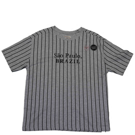 Grey Brazil Stripe Oversize Tshirt Nawao.com