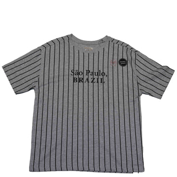 Grey Brazil Stripe Oversize Tshirt Nawao.com