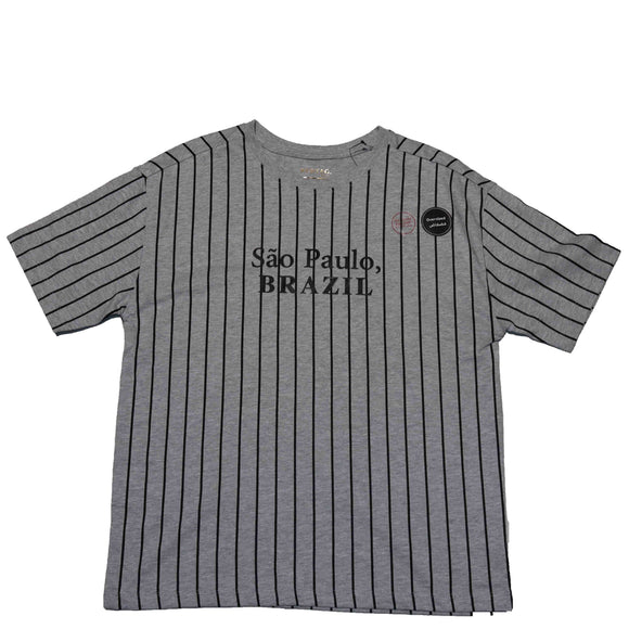 Grey Brazil Stripe Oversize Tshirt Nawao.com