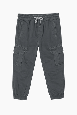 Grey Cargo Pocket Ealsticated Waist Jogger Mid Grey Nawao.com