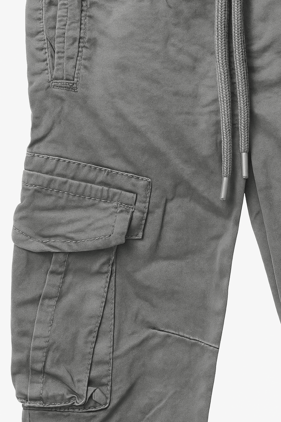 Grey Cargo Pocket Ealsticated Waist Jogger Mid Grey Nawao.com