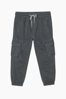 Grey Cargo Pocket Ealsticated Waist Jogger Mid Grey Nawao.com