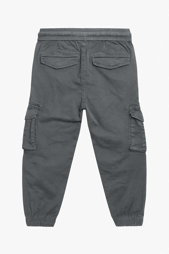 Grey Cargo Pocket Ealsticated Waist Jogger Mid Grey Nawao.com