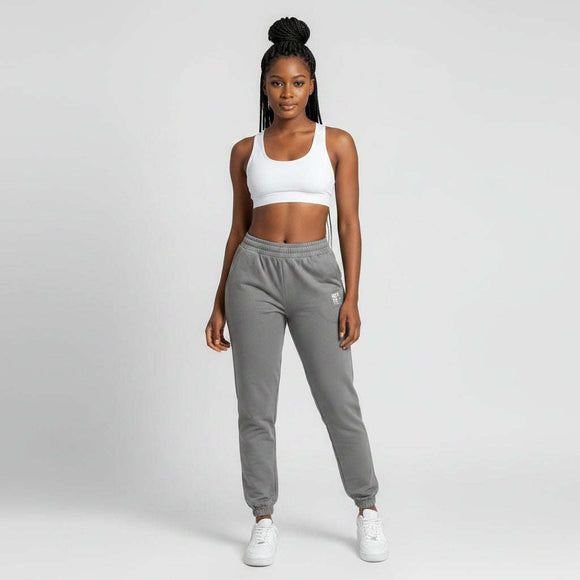 Grey Elasticated Hem Jog Pant Mid Grey Nawao.com