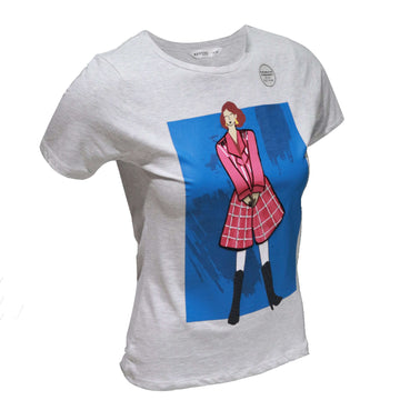 Grey Embellished T Shirt Nawao.com