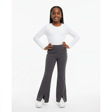 Grey Front Belt Detail Leggings Nawao.com