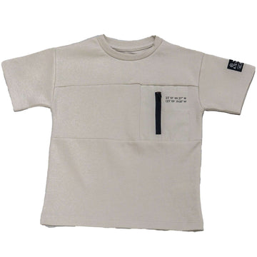 Grey Interlock Drop Shoulder T Shirt Mid Grey Nawao.com