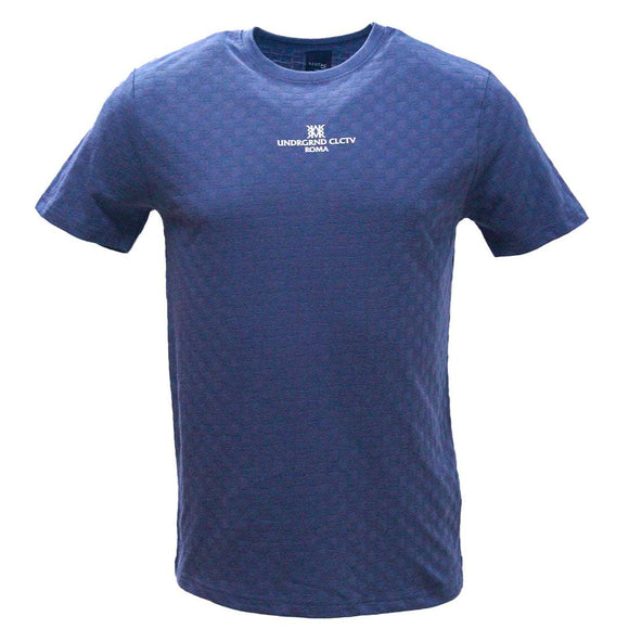 Grey Jacquard T Shirt With Motive Print Dark Grey Nawao.com