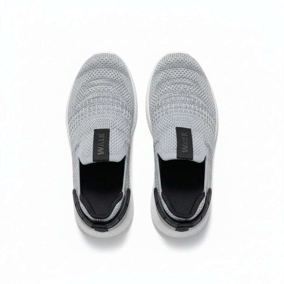 Grey Knitted Slip On Mid Grey Nawao.com