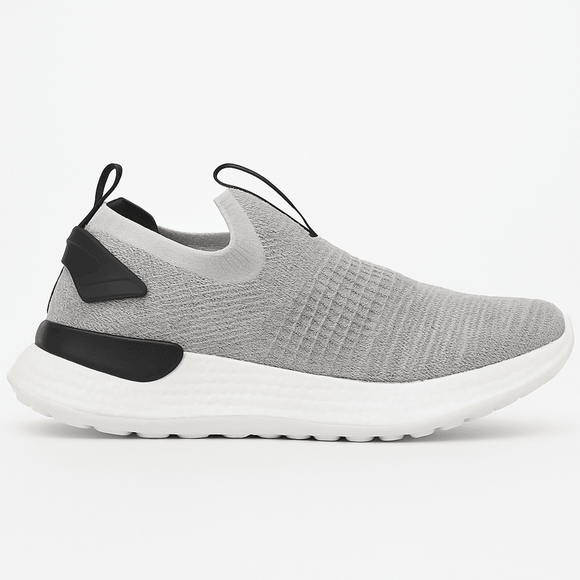 Grey Knitted Slip On Mid Grey Nawao.com