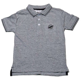 Grey Mandarin Collar Polo Shirt Nawao.com