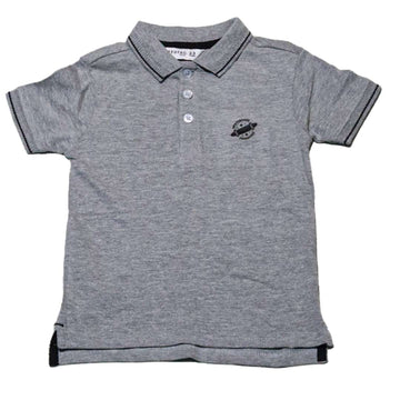 Grey Mandarin Collar Polo Shirt Nawao.com