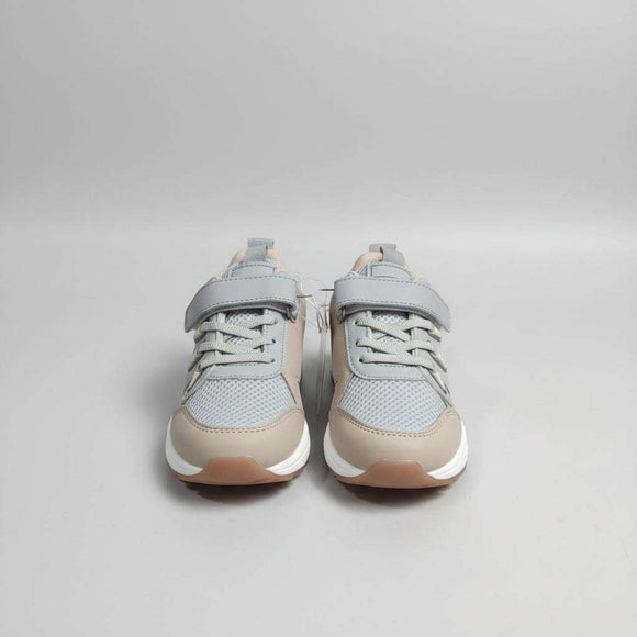 Grey Material Block Chunky Sneakers Nawao.com