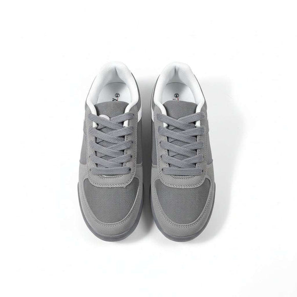Grey Material Block Sneaker Mid Grey Nawao.com
