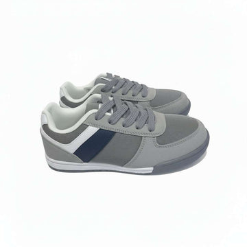 Grey Material Block Sneaker Mid Grey Nawao.com