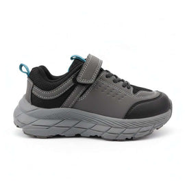 Grey Material Block Sneakers  Mid Grey Nawao.com