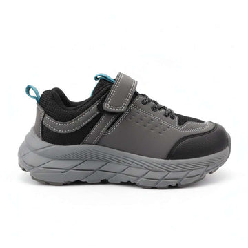Grey Material Block Sneakers  Mid Grey Nawao.com
