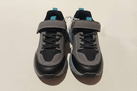 Grey Material Block Sneakers  Mid Grey Nawao.com