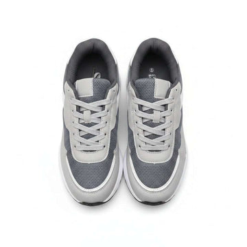 Grey Material Block Sneakers Mid Grey Nawao.com
