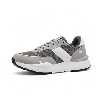 Grey Material Block Sneakers Mid Grey Nawao.com