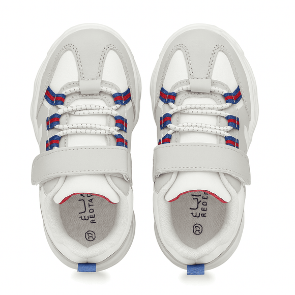 Grey Material Block Sneakers Nawao.com