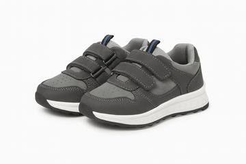 Grey Material Block Sneakers Nawao.com