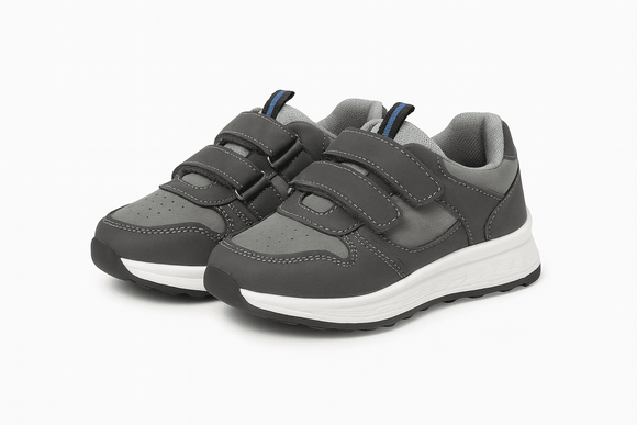 Grey Material Block Sneakers Nawao.com