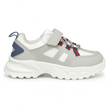 Grey Material Block Sneakers Nawao.com