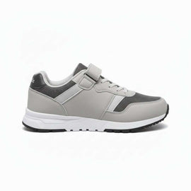 Grey Material Block Sneakers Pale Grey Nawao.com