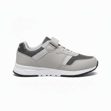 Grey Material Block Sneakers Pale Grey Nawao.com