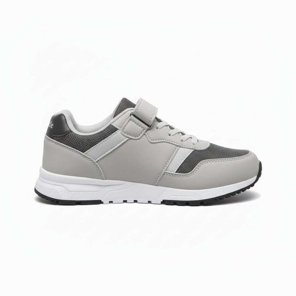 Grey Material Block Sneakers Pale Grey Nawao.com