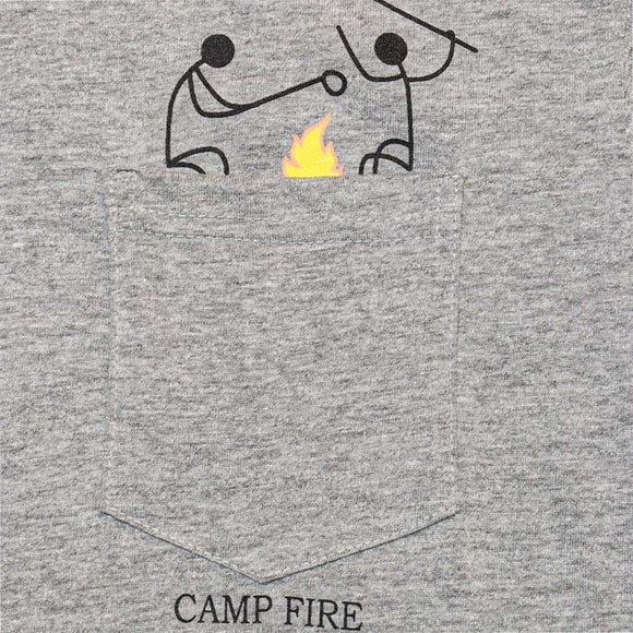 Grey Mel Camp Fire Pocket Tee Nawao.com