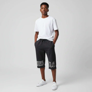 Grey Mel Hustle Big Print Active Shorts Mid Grey Nawao.com