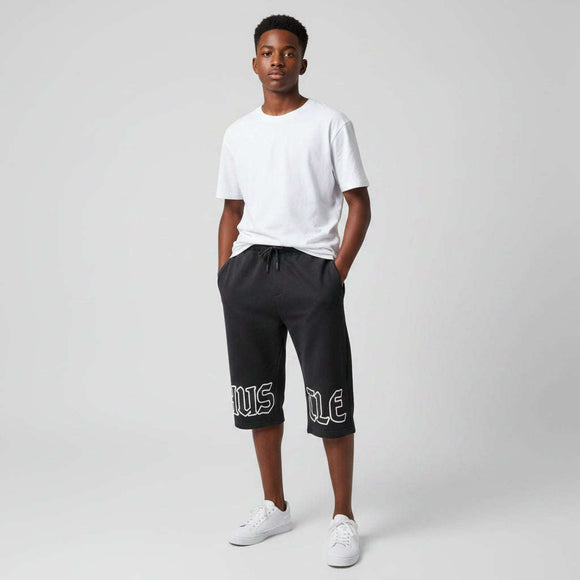 Grey Mel Hustle Big Print Active Shorts Mid Grey Nawao.com