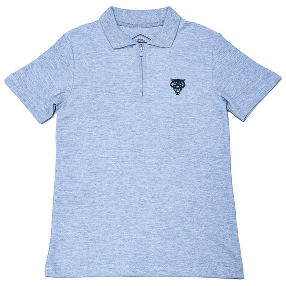 Grey Mel Regular Collar Zipneck Polo Mid Grey Nawao.com
