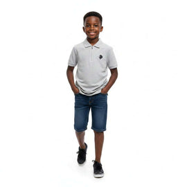 Grey Mel Regular Collar Zipneck Polo Mid Grey Nawao.com