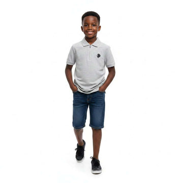 Grey Mel Regular Collar Zipneck Polo Mid Grey Nawao.com