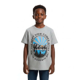 Grey Mel Short Sleeve Graphic Tee Mid Grey Nawao.com