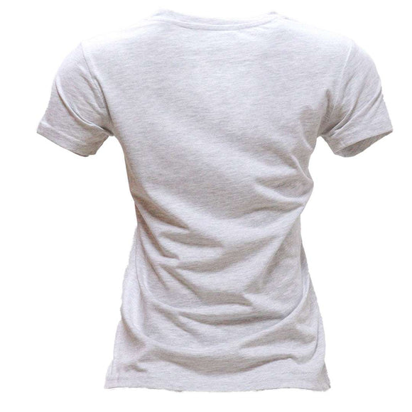 Grey Melange Brooklyn Printed T Shirt Nawao.com