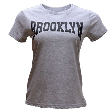 Grey Melange Brooklyn Printed T Shirt Nawao.com