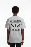 Grey Melange Drop Shoulder Oversize T Shirt Mid Grey Uk8 Nawao.com