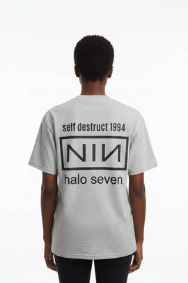 Grey Melange Drop Shoulder Oversize T Shirt Mid Grey Uk8 Nawao.com