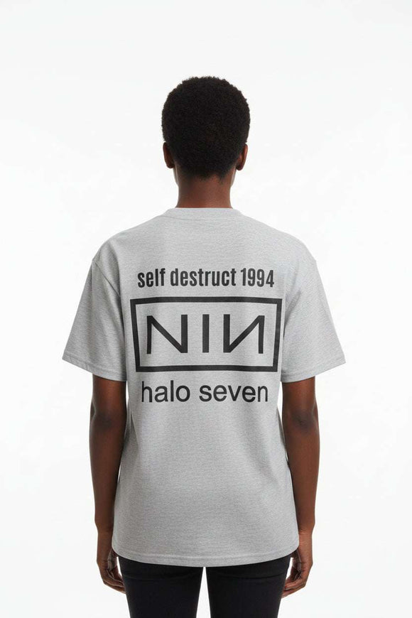 Grey Melange Drop Shoulder Oversize T Shirt Mid Grey Uk8 Nawao.com