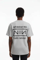 Grey Melange Drop Shoulder Oversize T Shirt Mid Grey Uk8 Nawao.com