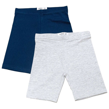 Grey Melange Navy 2Pcs Cycling Shorts Assorted Nawao.com