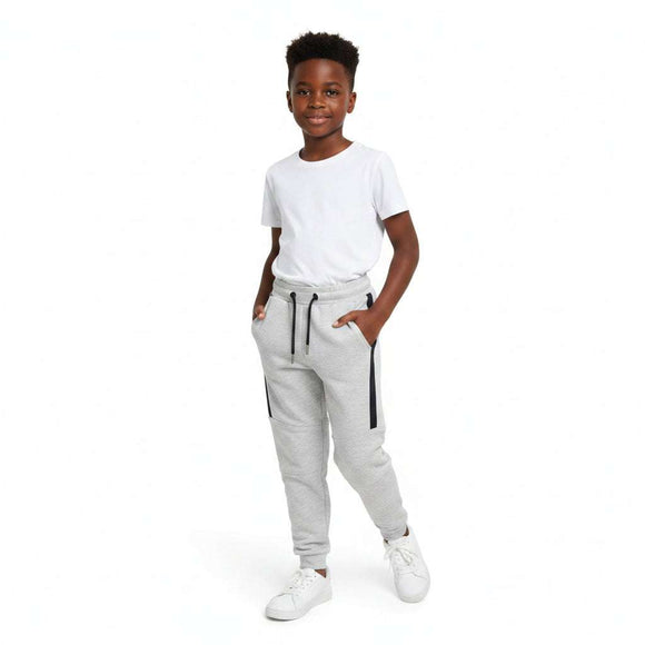 Grey Melange Pique Jogger With Side Tape Mid Grey Nawao.com